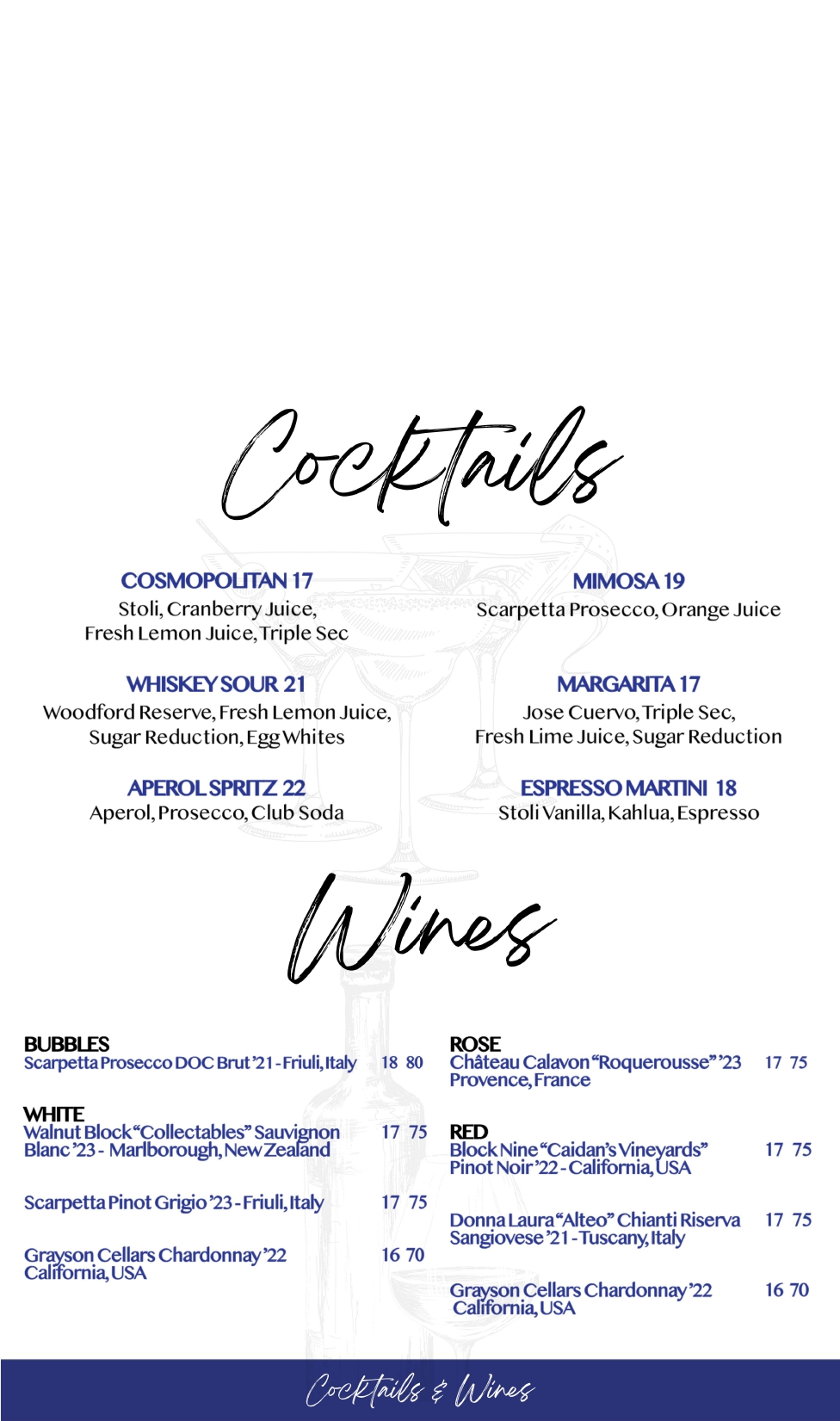 Wines and Cocktails