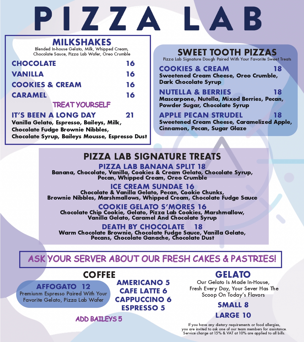 Dessert Menu