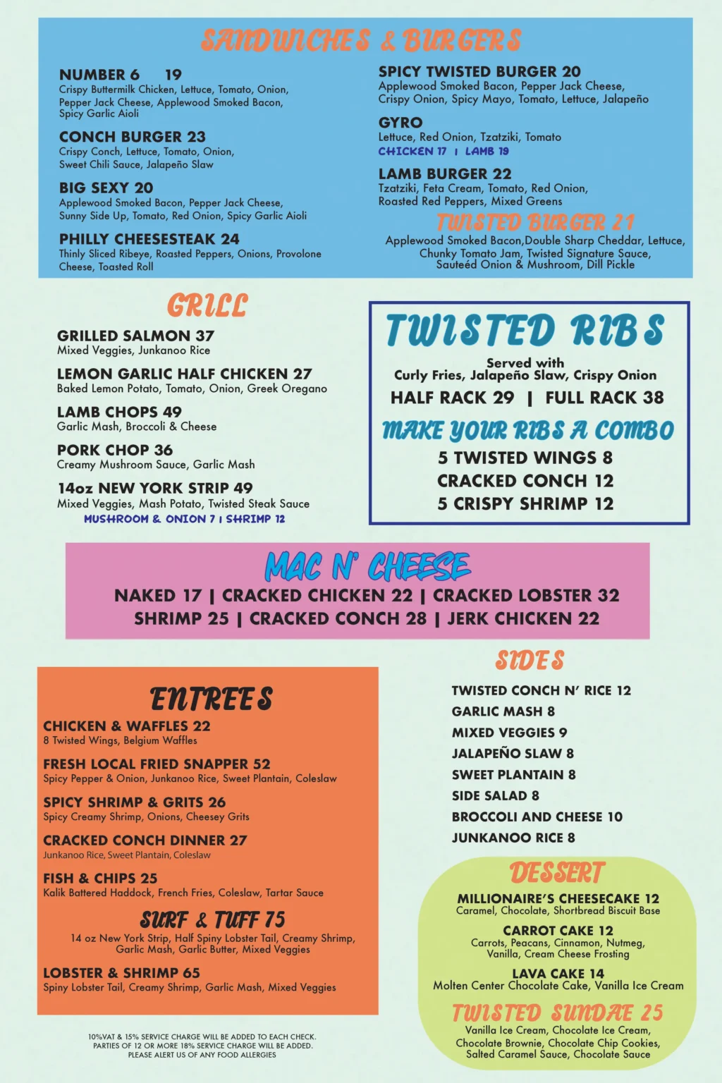 Twisted Lime Menu